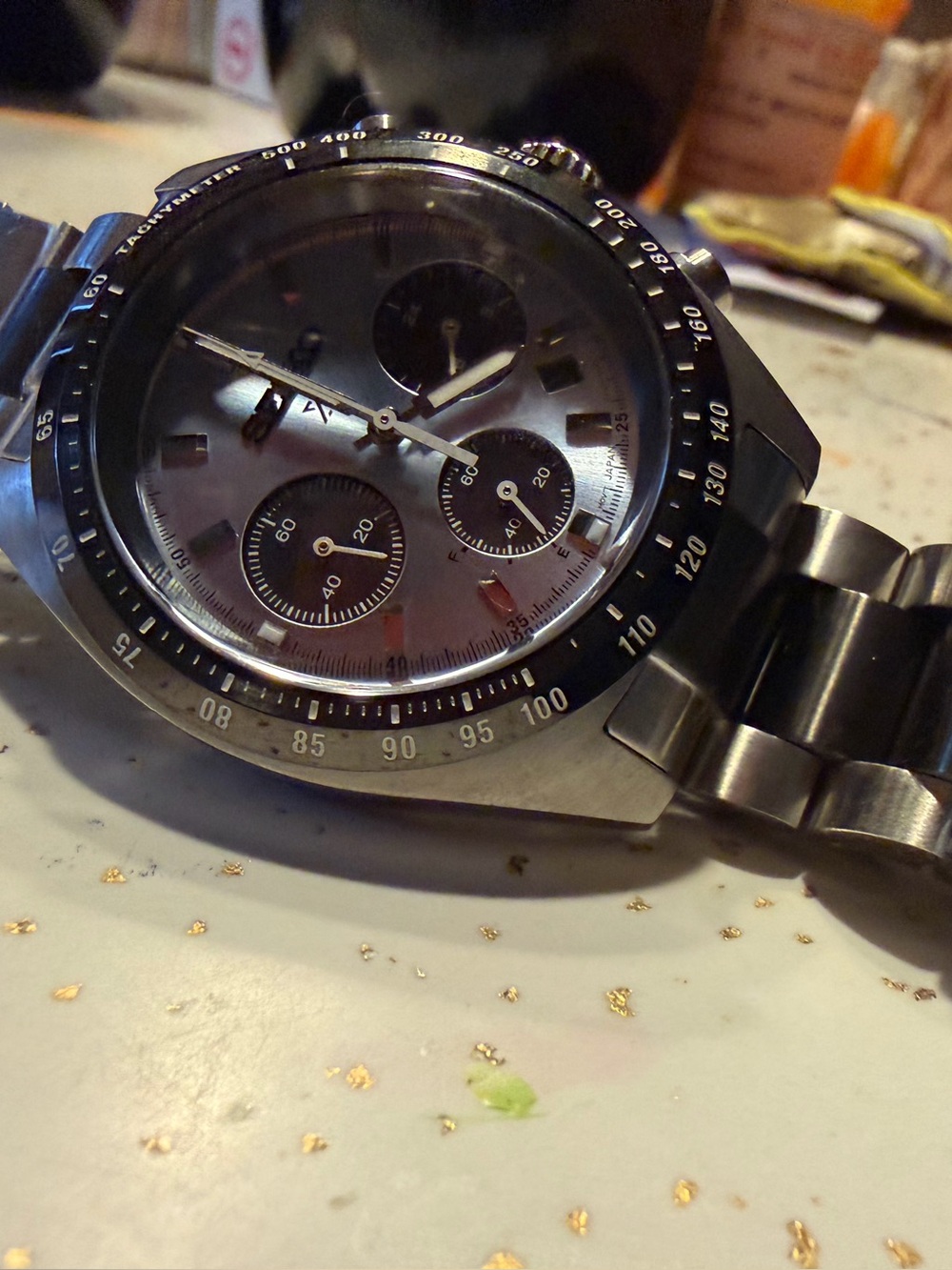 SEIKO PROSPEX SPEEDTIMER MEN'S BLUE DIAL SILVER STAINLESS - Picture 2 of 2